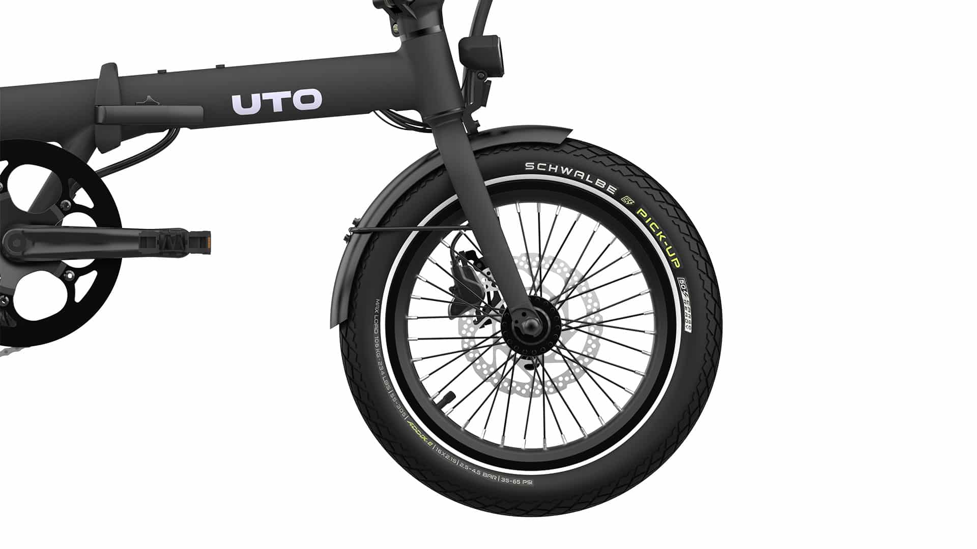 UTO OG16 foldbar elcykel - Onyx Black - Image 4